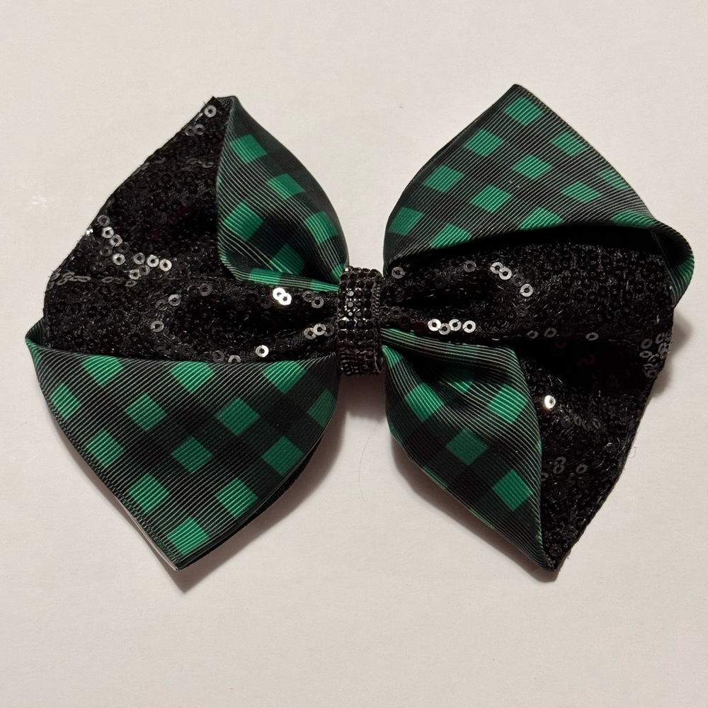 Black & Green Plaid Bow